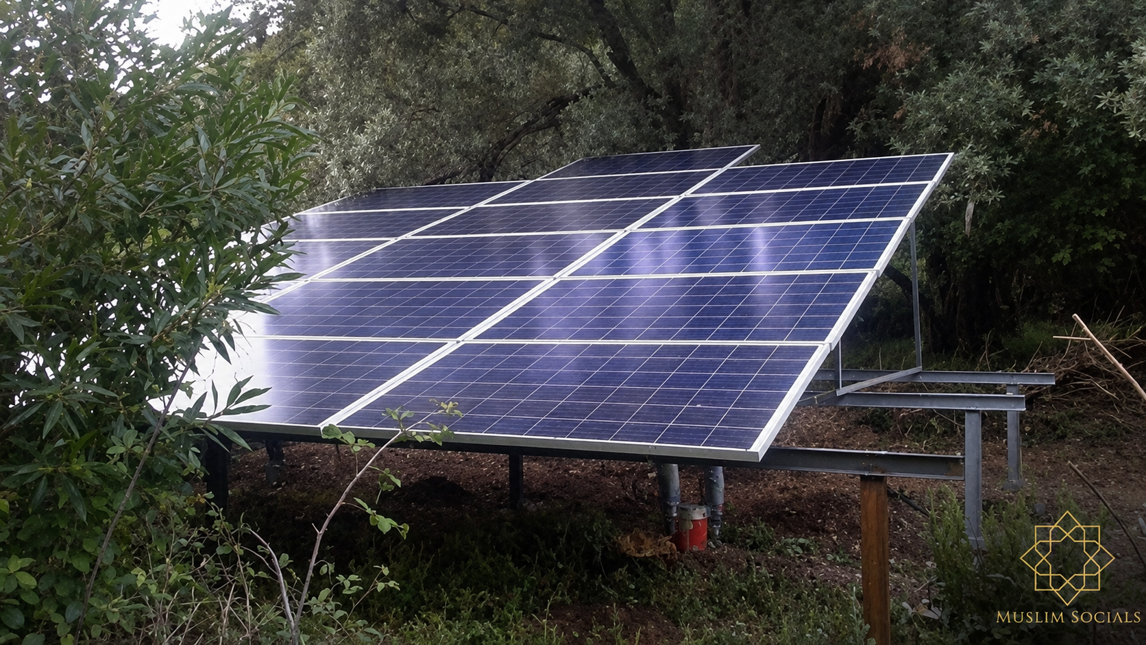 Solar array powering a groundwater pump